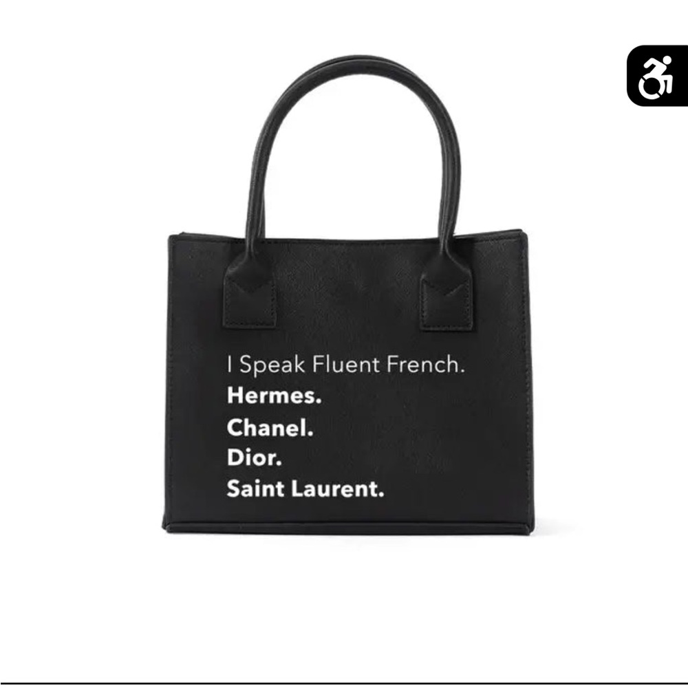 BLACK FLUENT FRENCH MINI TOTE